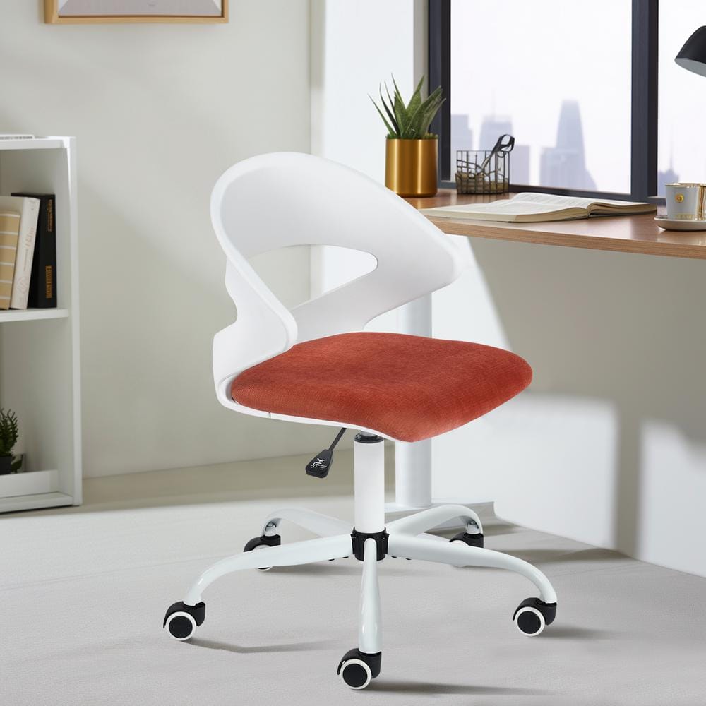 Homy Casa Dot Fabric Standard Upholstered Swivel Chair Ergonomic