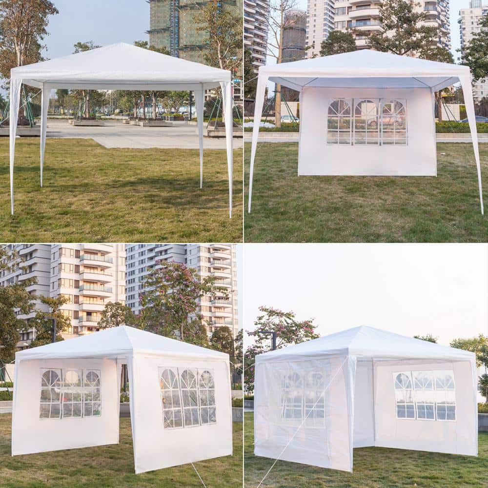 10x10 White Waterproof PE Cloth Party Tent with Removable Sidewalls