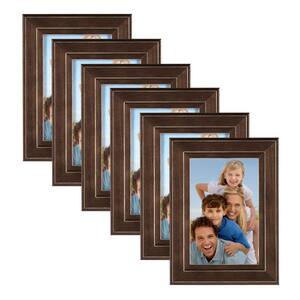 DesignOvation Kieva 8 in. x 10 in. Brown Picture Frame (Set of 6) 213664