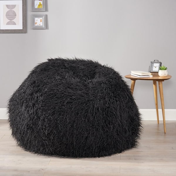 Shop Our 5 Foot Bean Bag Chairs | Ultimate Sack Faux Fur / Black