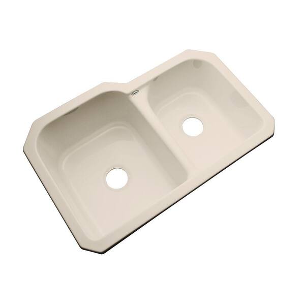 Thermocast Cambridge Undermount Acrylic 33 in. 0-Hole Double Bowl Kitchen Sink in Candle Lyte