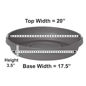 Terra 20 in. Charcoal Plastic Planter Saucer Tray