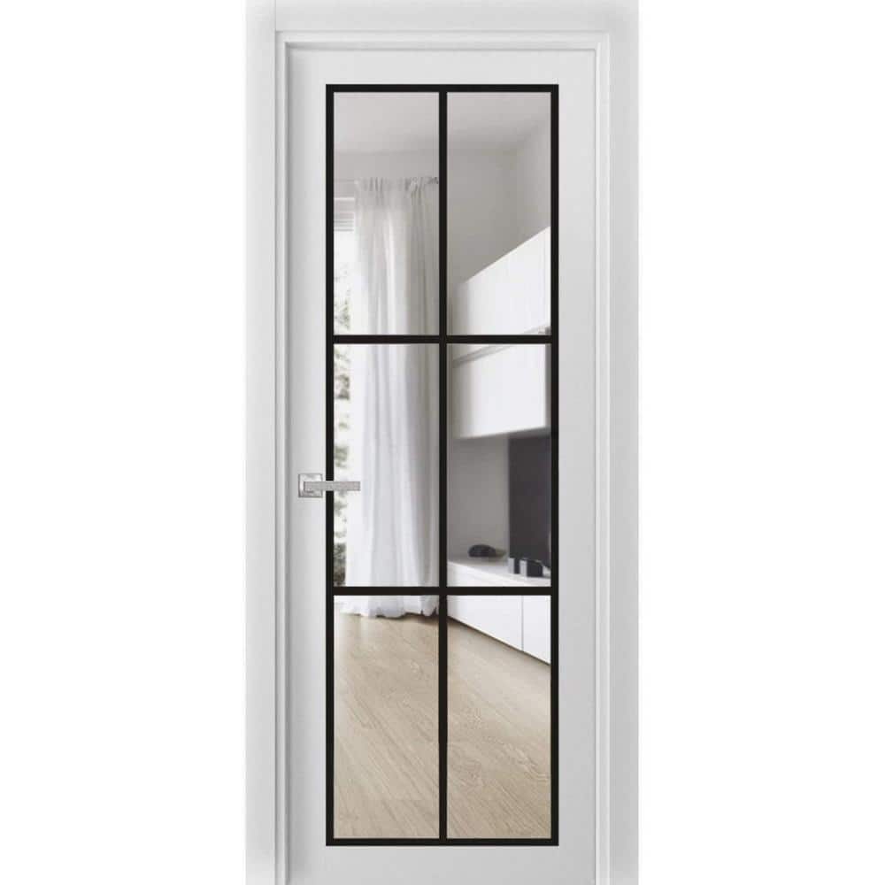 2366 36 in. x 80 in. Right-Hand/Inswing Solid Clear Glass White Single Prehung Interior Door with Hardware price history on PriceWatchPro