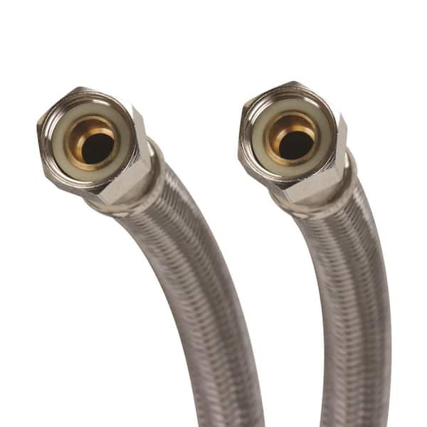 Fluidmaster 3/8 in. Compression x 3/8 in. Compression x 16 in. L Braided  Stainless Steel Faucet Connector B6F16 - The Home Depot