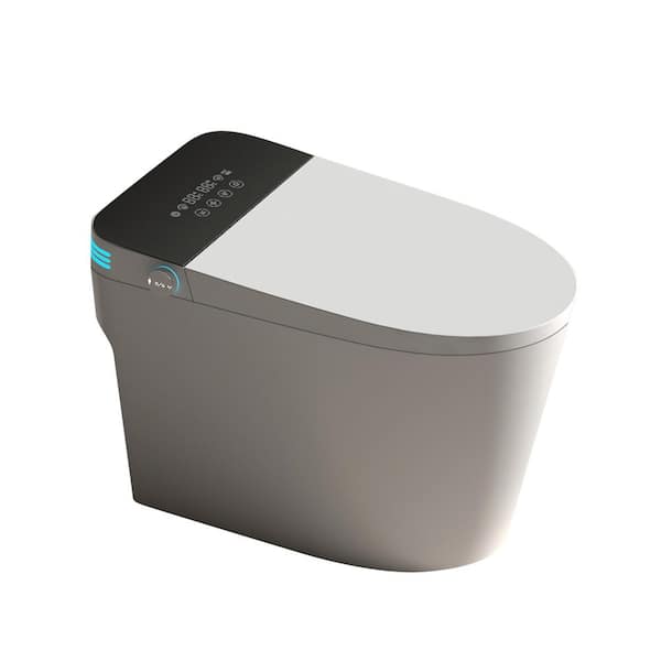 1. 32GPF Elongated Bidet Toilet in White with Automatic Flip Cover, Auto Flush, Foot Sensor, Heated Seat, LED Display