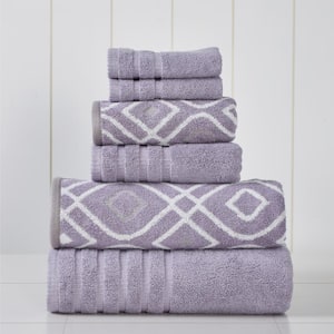 Oxford Gray Lavender 6-Piece Yarn Dyed Towel Set