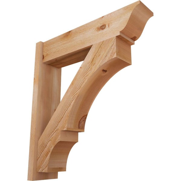 Ekena Millwork 8 in. x 36 in. x 32 in. Western Red Cedar Balboa Traditional Rough Sawn Outlooker