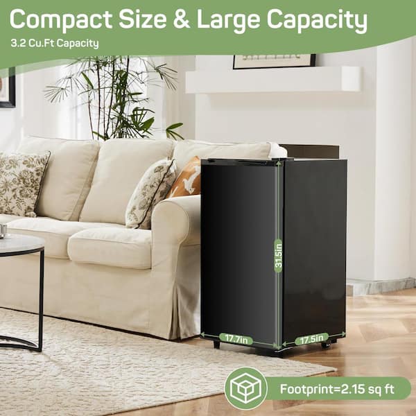 【MINI冷蔵庫】 Relyblo 3.2 cu. ft. ‎Manual Defrost Mini Upright Freezer in Black