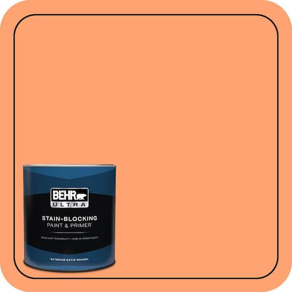 BEHR ULTRA 1 qt. #P210-5 Cheerful Tangerine Satin Enamel Exterior Paint & Primer