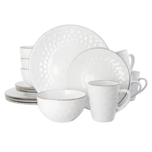Medici Pearl 16-Piece Casual White Stoneware Dinnerware Set (Service for 4)