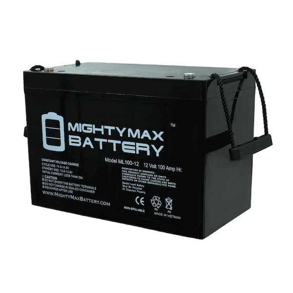 MIGHTY MAX BATTERY 12V 100Ah Battery for REC SOLAR Solar Panels MAX3475855  - The Home Depot