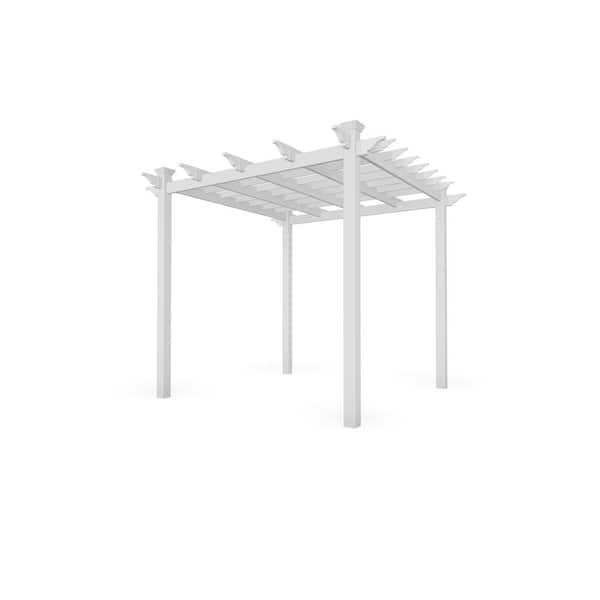 VITA 90"L x 90"W x 93"H Vinyl Cardiff Pergola, White, VA42089