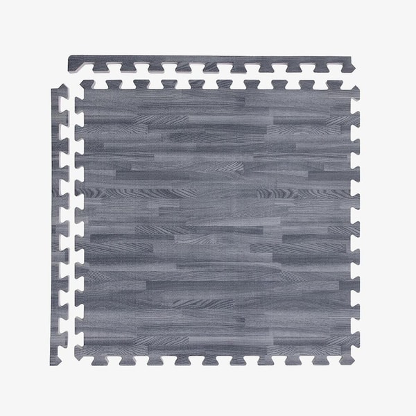 FLOORINGINC Grey 2 ft. x 2 ft. x 5/8 in. T Soft Wood Print Foam Flooring Tiles (12 Tiles/48 sq. ft.)