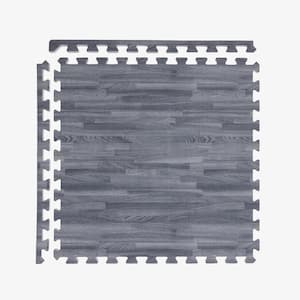 FlooringInc Grey 2 ft. x 2 ft. x 5/8 in. T Soft Wood Print Foam Flooring Tiles (12 tiles/48 sq. ft.)