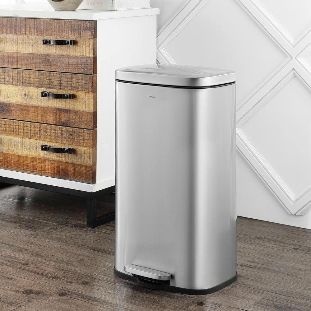 Curtis 8-Gallon Stainless Steel Step-Open Trash Can