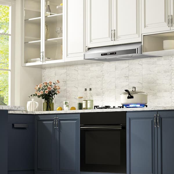 30 in. 600 CFM Ducted Under Cabinet Range Hood in Stainless Steel with 3-Way Venting Changeable LED Powerful Suction