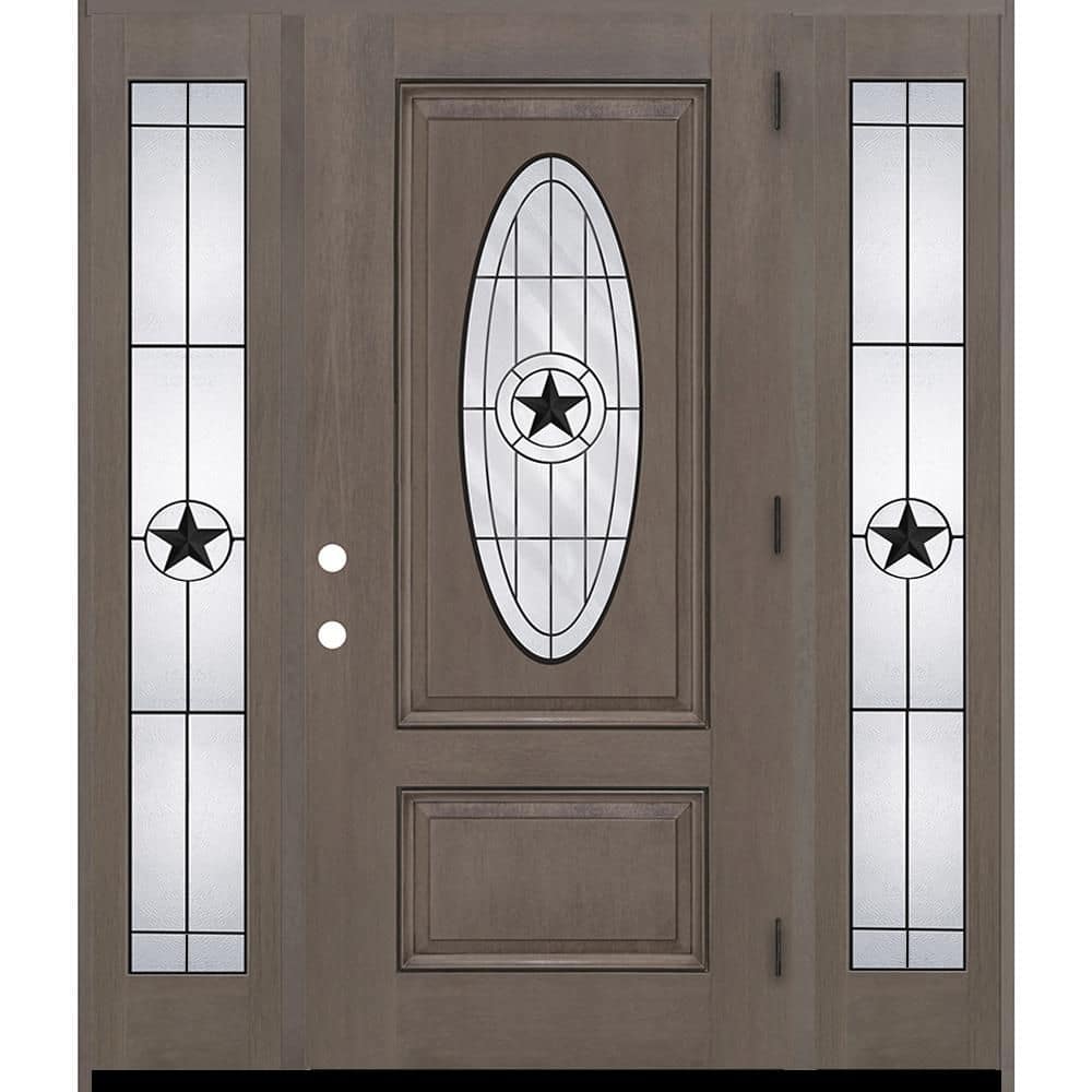 Regency 68 in. x 80 in. 3/4L Oval Alamo Glass LHOS Ashwd Mahogany Fiberglass Prehung Front Door w/14 in.-Full SLs 6-9/16 price history on PriceWatchPro