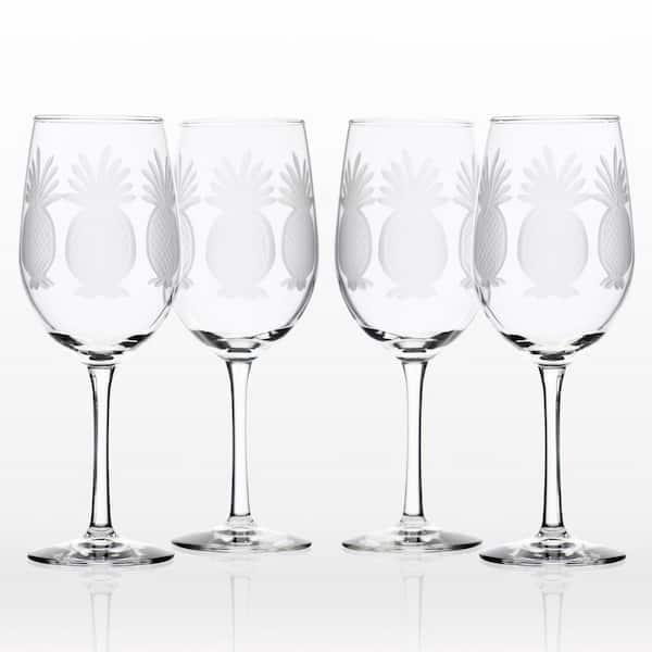 Elegant Wine Glasses Set of 4 (15oz) Stemware with Long Crystal Diamond Stem, Size: One Size