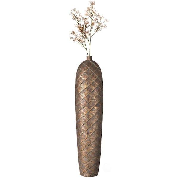 Uniquewise 37 in. Tall Cylinder Antique Designed Floor Vase for Entryway, Dining, or Living Room Decor - Ceramic Home Accent