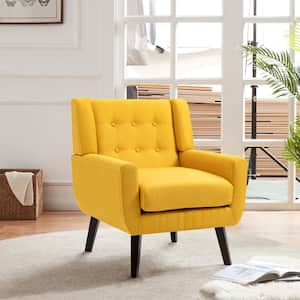 Yellow Linen Arm Chair (Set of 1)