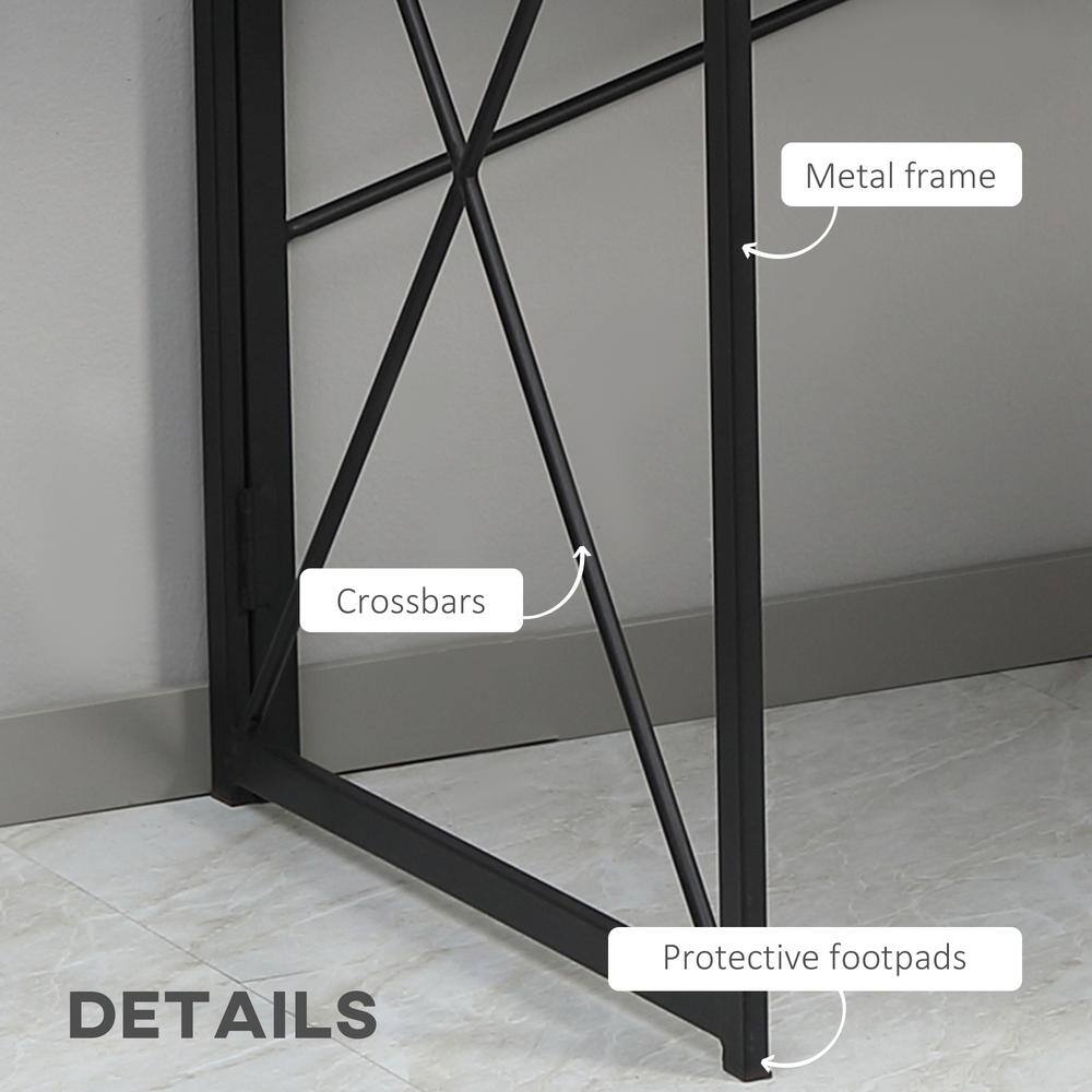 Brown Foldable Wood and Metal Writing Desk