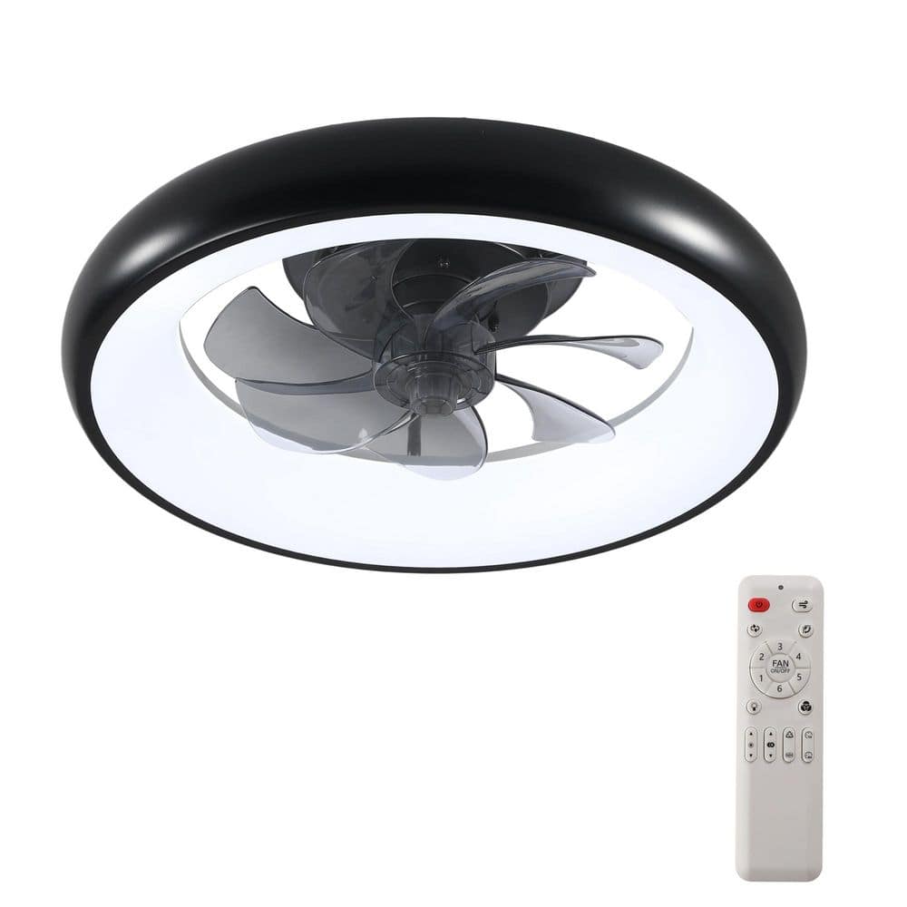 19 in. Pumpkin Black Housing Flush-Mount Ceiling Fan with 7 ABS Blades, LED RGB Light, Dimmable for Living Room price history on PriceWatchPro