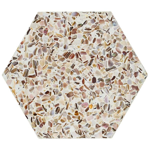 Ivy Hill Tile Shoal Hex Cream Pearl 7.87 in. x 0.39 in. Polished Terrazzo Floor and Wall Tile Sample