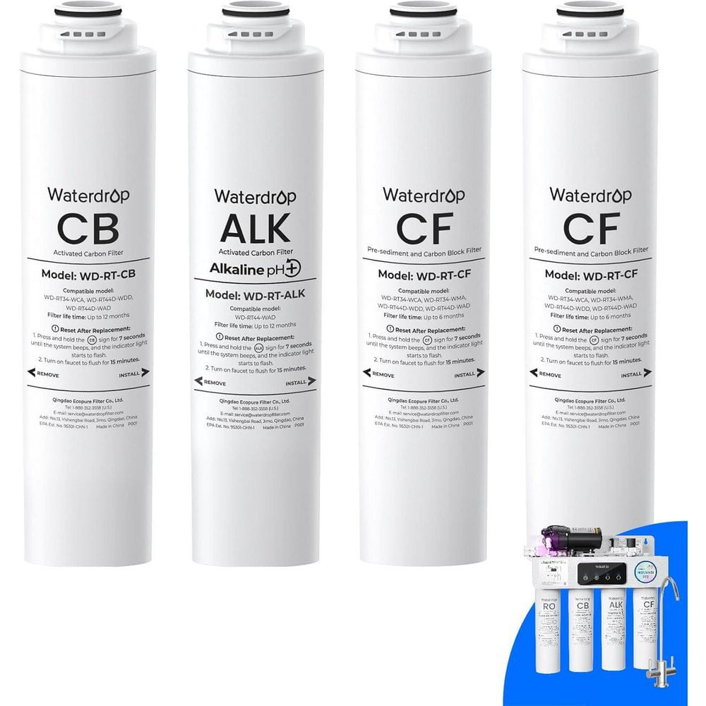 WD-T4-RCA Replacement Filter 1-Year Combo, Pack of 2CF, 1CB and 1-Alkaline Filter, Replacement for WD-T4-A RO System price history on PriceWatchPro