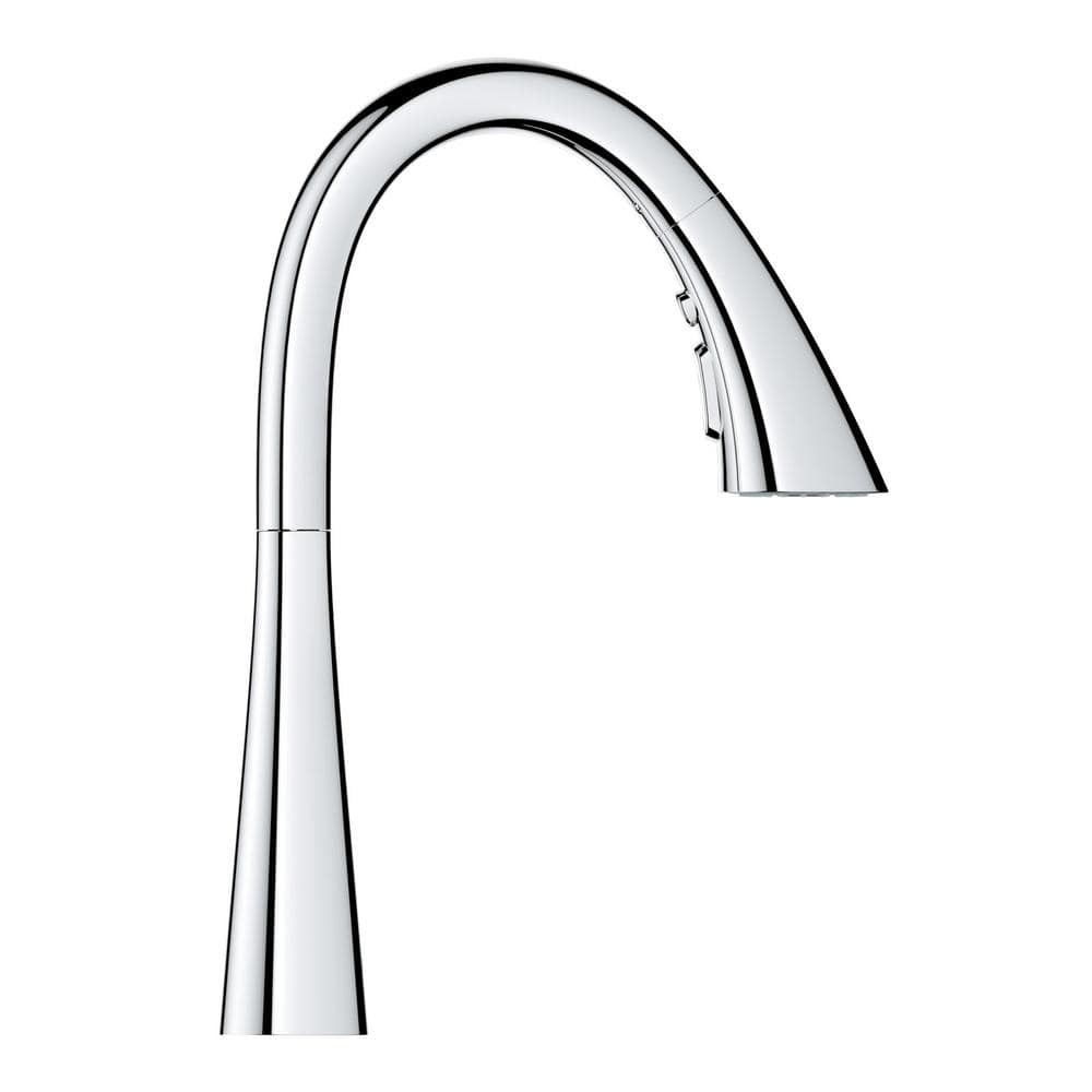 Chrome Modern Pull-Down Kitchen Faucet with Spray