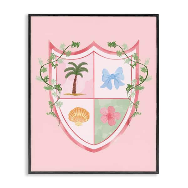 Stupell Industries Nautical Glam Emblem by Hey Bre Creative Studio Black Framed Nature Giclee Art Print 14 in. x 11 in.