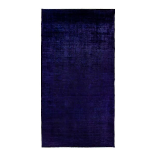 Overdyed Purple 12 ft. x 18 ft. Solid Wool Indoor Area Rug