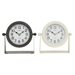 Multi Colored Metal Analog Clock (Set of 2)