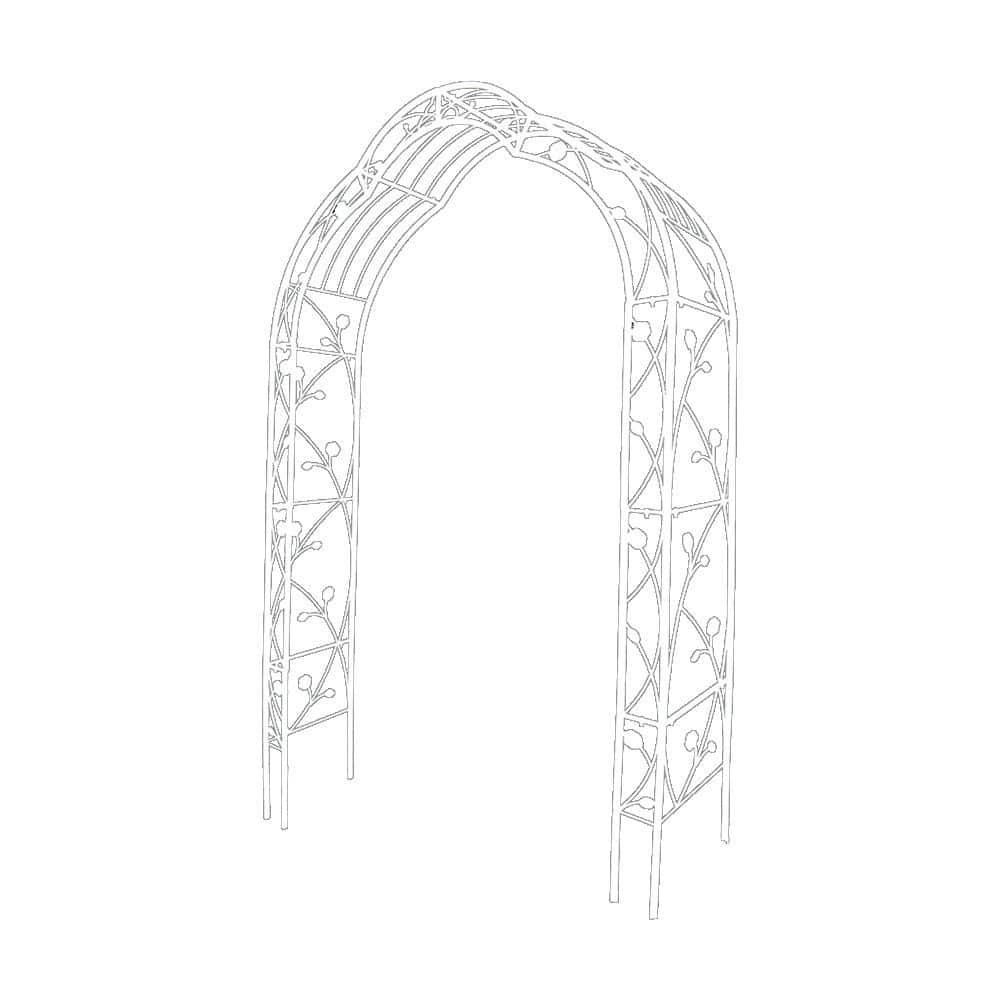 98.4 in. x 59 in. Metal Garden Arch Arbor with 8 Styles Adjustable for Climbing Plants, Archway & Party Decor in White price history on PriceWatchPro