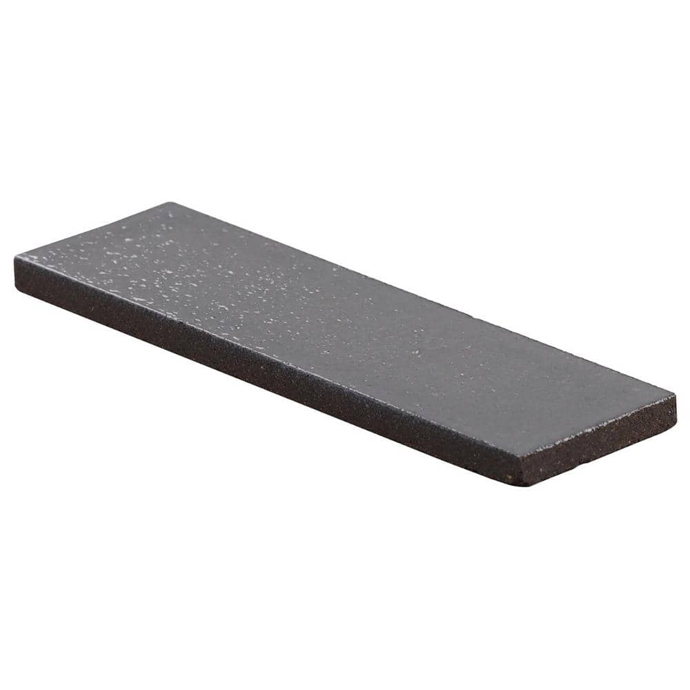 Fossil Gray Glossy Lava Stone Subway Wall Tile 2" x 8"