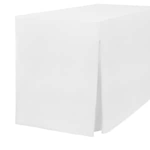 Tablevogue 24 in. W x 48 in. L White Solid PEVA Fitted Table Cover