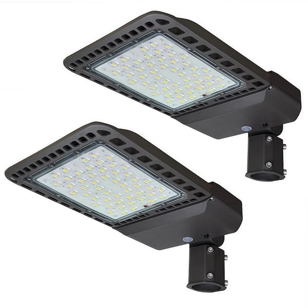 Outdoor 1000-Watt Equivalent Integrated LED Slip Fitter Parking Lot Area Light 5000K 28000 Lumens with Photocell 2-Pack