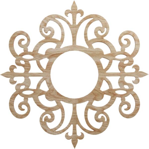 Ekena Millwork 0.375 in. x 24 in. x 24 in. Wood (Red Oak) Medallion Moulding