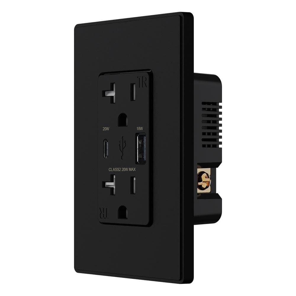 ELEGRP 20W USB Wall Outlet with Type A and Type C USB Ports for Power ...