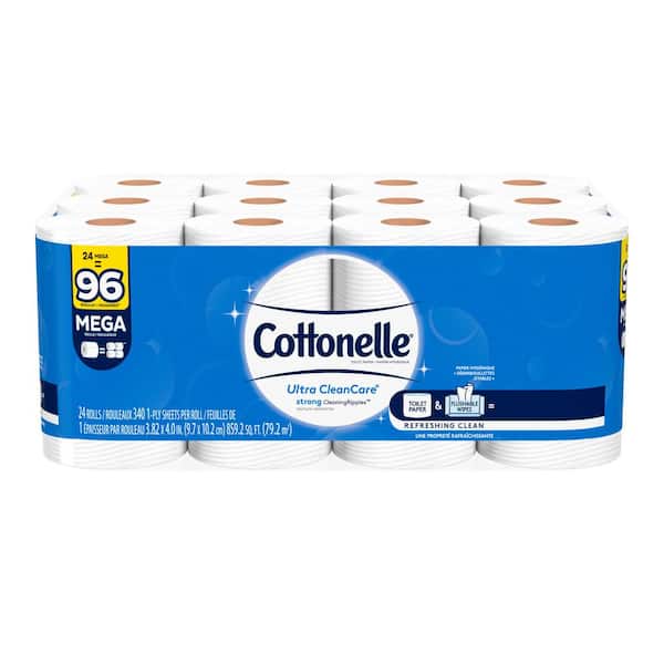 Cottonelle Clean Care Toilet Paper Bath Tissue 24 Mega Toilet Paper Rolls 