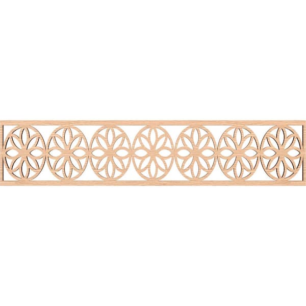 Ekena Millwork Blume Fretwork 0.375 in. D x 46.75 in. W x 10 in. L Red Oak Wood Panel Moulding
