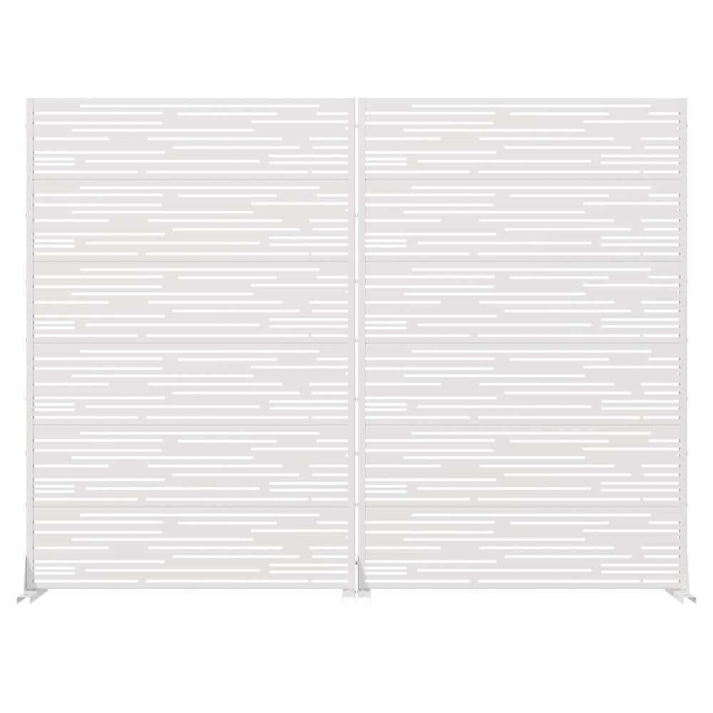 72 in. H x 47 in. W Outdoor White Galvanized Steel Decorative Garden Fence Privacy Screen (2-Pack) price history on PriceWatchPro