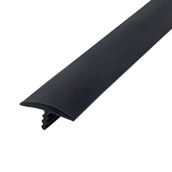 Outwater 1 in. Black Flexible Polyethylene Center Barb Hobbyist Pack Bumper Tee Moulding Edging 25 foot long Coil