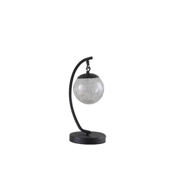 ORE International 16 in. UV Sterilized Black Oval Table Lamp with Remote  Control HBL2525 - The Home Depot