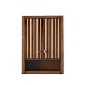 24 in. W x 8 in. D x 33 in. H Bathroom Storage Wall Cabinet in Linear Walnut/BN