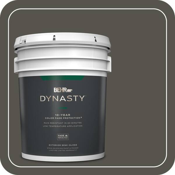 BEHR DYNASTY 5 gal. #790D-7 Black Bean Semi-Gloss Exterior Stain-Blocking Paint & Primer