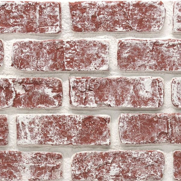 Urestone Used Brick 11 in. x 11 in. Chaulked Red Faux Brick Siding Sample