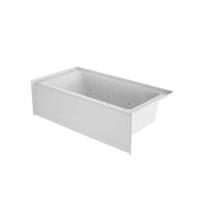 Signature Low Profile Rectangular 60 in. x 30 in. Whirlpool Bathtub with Right Drain in White