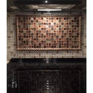 Roman Selection Charred Chestnut 12 in. x 12 in. x 8 mm Glass Mosaic Floor and Wall Tile