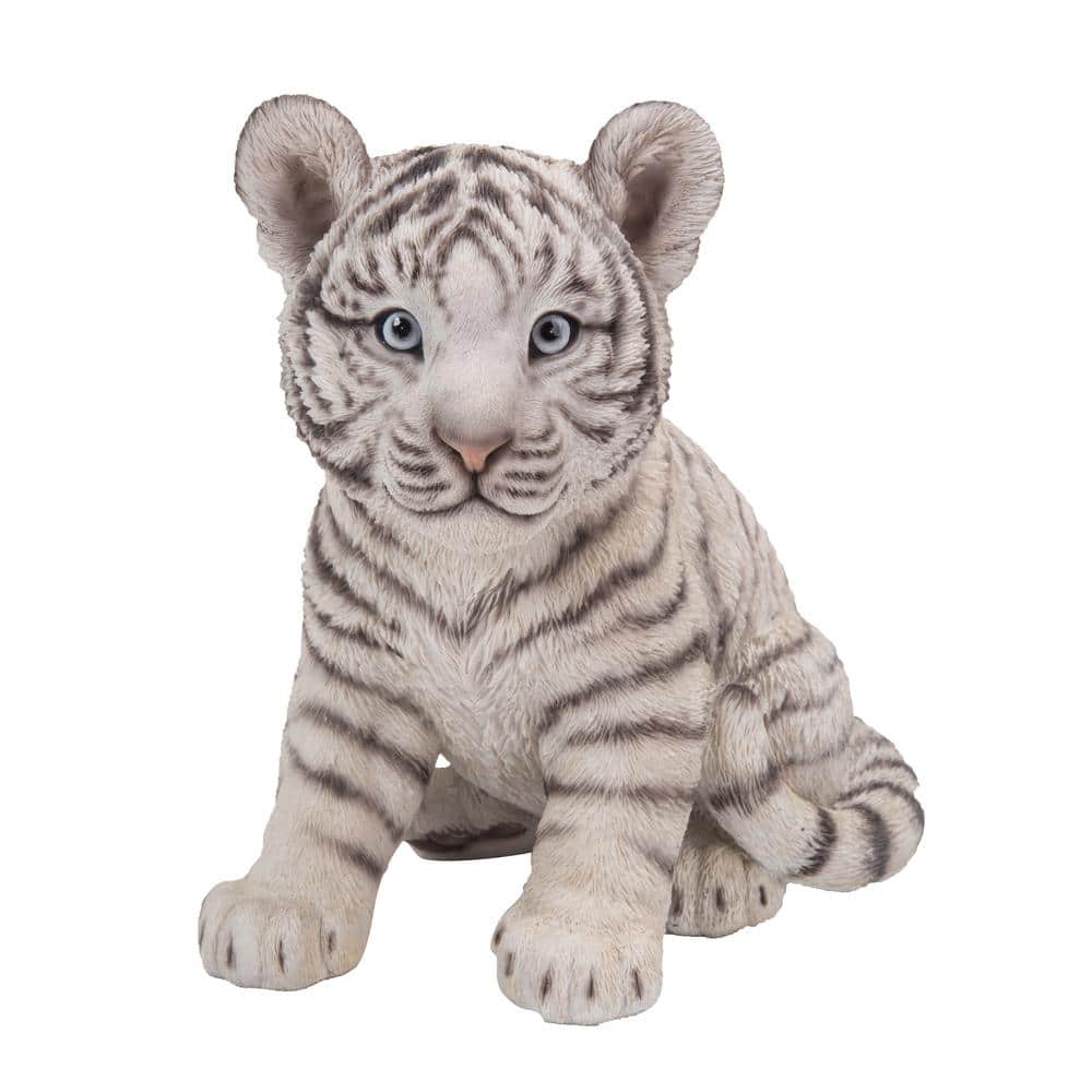 HI-LINE GIFT LTD. White Sitting Tiger Cub Garden Statue