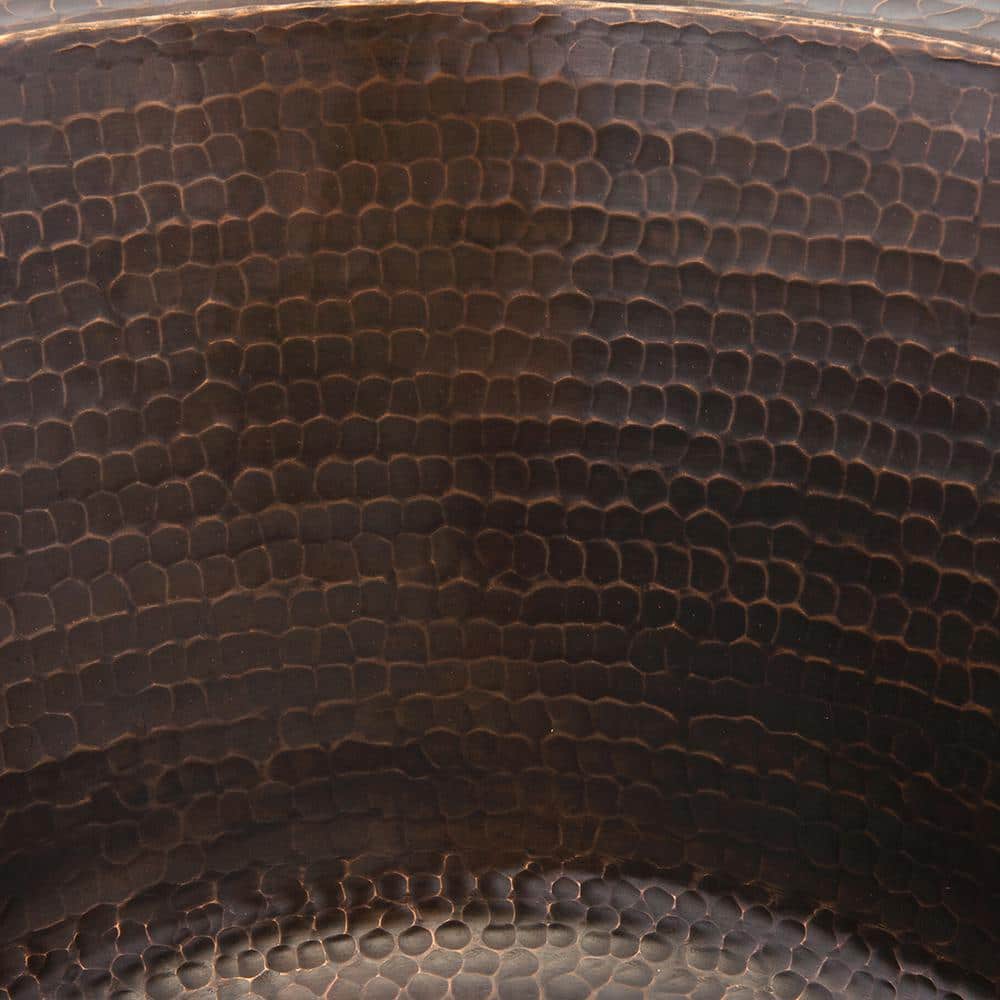 17" Round Hammered Copper Bar/Prep Sink